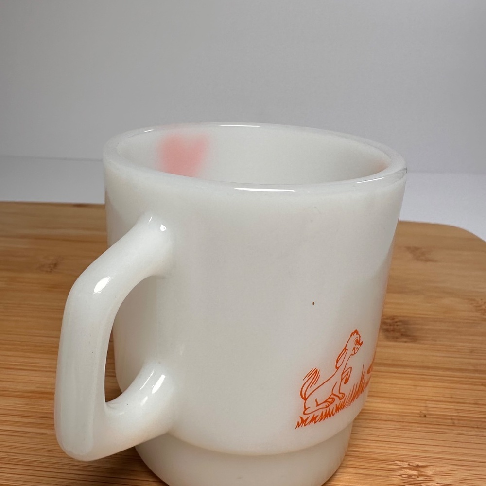 Vintage Termocrisa Holly Hobbie Mug 🍊 Milk Glass Stacking Mug • Orange Graphic - Picture 4 of 6